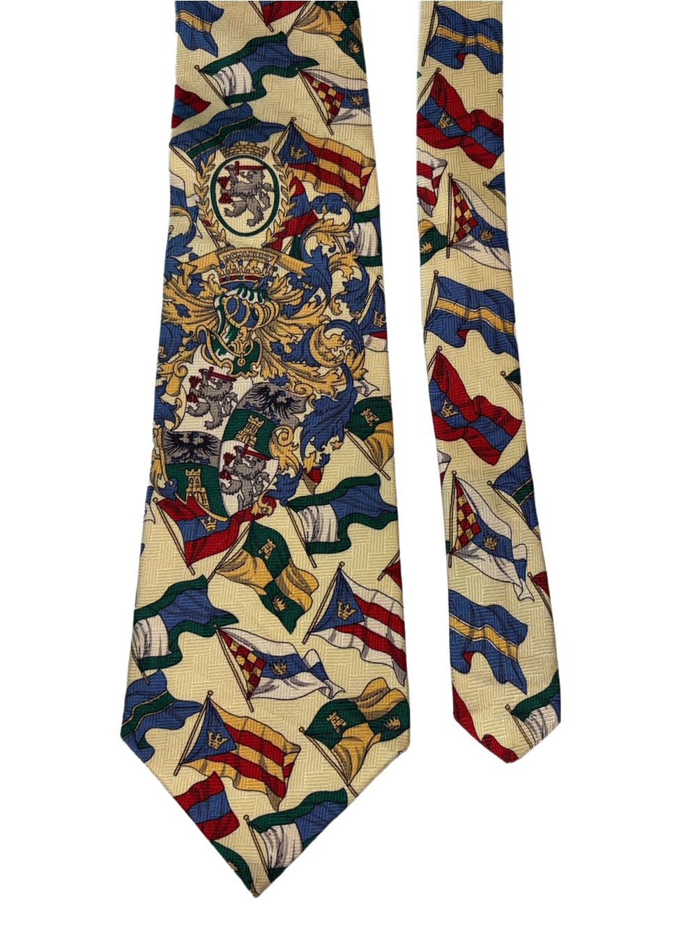 TOMMY HILFIGER Nautical Flags in Yellow, Red, Blue, Green 100% Italian SilkTie